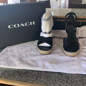 Coach black wedge